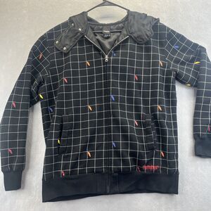 ThirtyTwo Flagship Hoodie Adult Black Hip Hop Full Zip Jacket Feathers Mens L